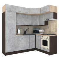 Bucatarie de Colt BIG GENA NEW ST. 160-230, Wenge / Decor 4298